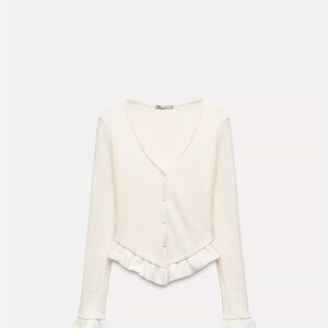 Zara Cream Button-Up Top